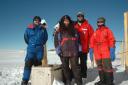 Yves Frenot with 3 astronomers