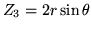 $Z_3=2 r \sin\theta$