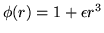 $\phi(r)=1+\epsilon r^3$