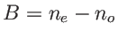 $ B=n_e-n_o$