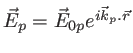 $\vec E_p=\vec E_{0p} e^{i \vec k_p.\vec r}$