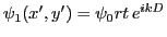 $ \psi_1(x',y')=\psi_0 rt \, e^{ikD}$