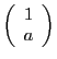 $ \displaystyle \left(\begin{array}{c}1 \\ a\end{array}\right)$
