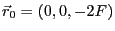 $ \vec{r}_0=(0,0,-2F)$