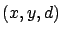 $(x,y,d)$