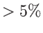 $> 5\%$