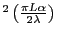 $ ^2\left(\frac{\pi L\alpha}{2 \lambda}\right)$