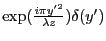 $ \exp(\frac{i\pi y'^2}{\lambda z}) \delta(y')$