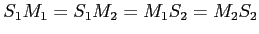 $ S_1M_1=S_1M_2=M_1S_2=M_2S_2$