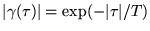$\vert\gamma(\tau)\vert=\exp(-\vert\tau\vert/T)$