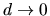 $d\rightarrow 0$