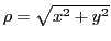 $\rho=\sqrt{x+y}$