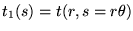 $t_1(s)=t(r,s =r \theta)$