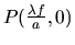 $P(\frac{\lambda f}{a},0)$